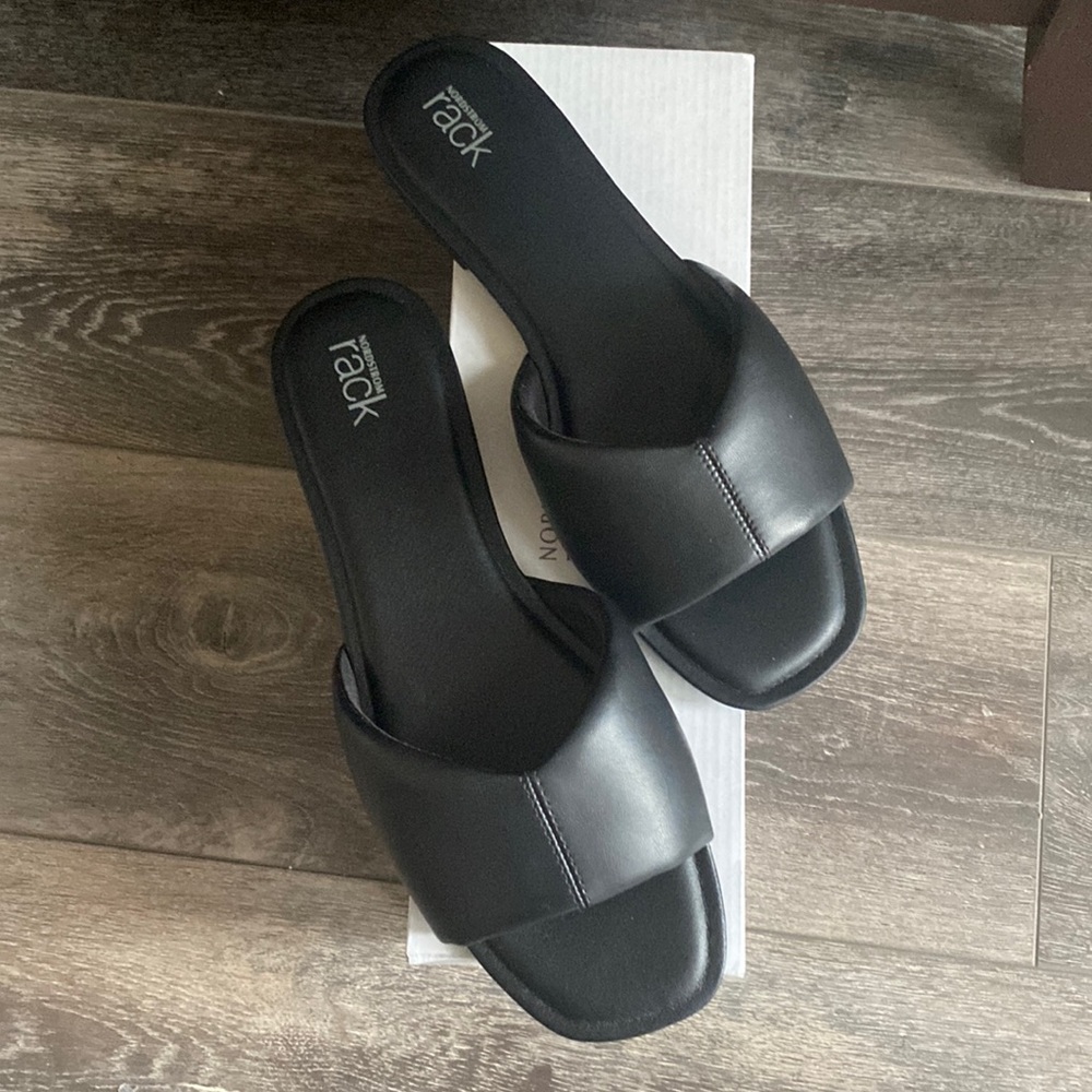 Black Flat Sandals (Nordstrom Rack Brand)